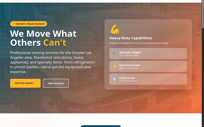 Locally Swift — heavy-duty moving services website